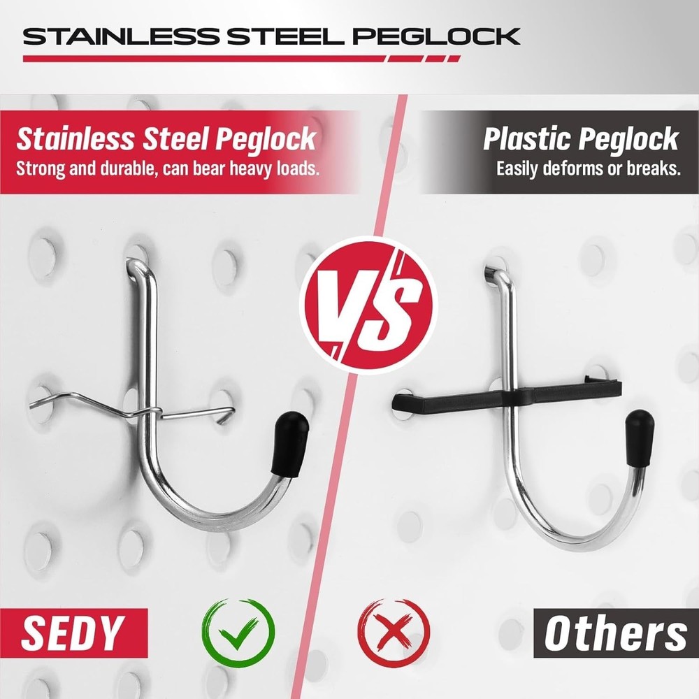 Pegboard Organizer Peg Board Hooks 300-Piece Hooks for Black