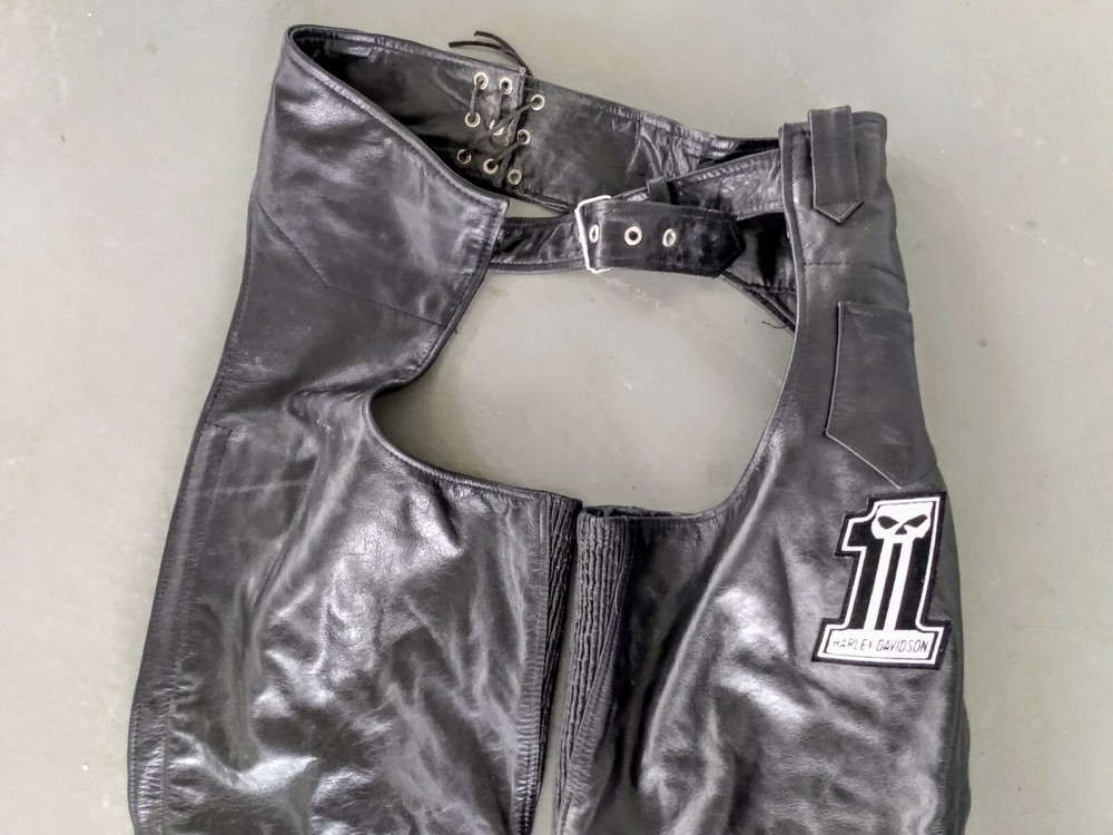 XELEMENT LEATHER MOTORCYCLE CHAPS • SIZE 40R