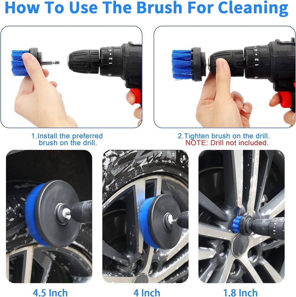 22 Pcs Ultimate Car Detailing Brush Set Drill Not Include