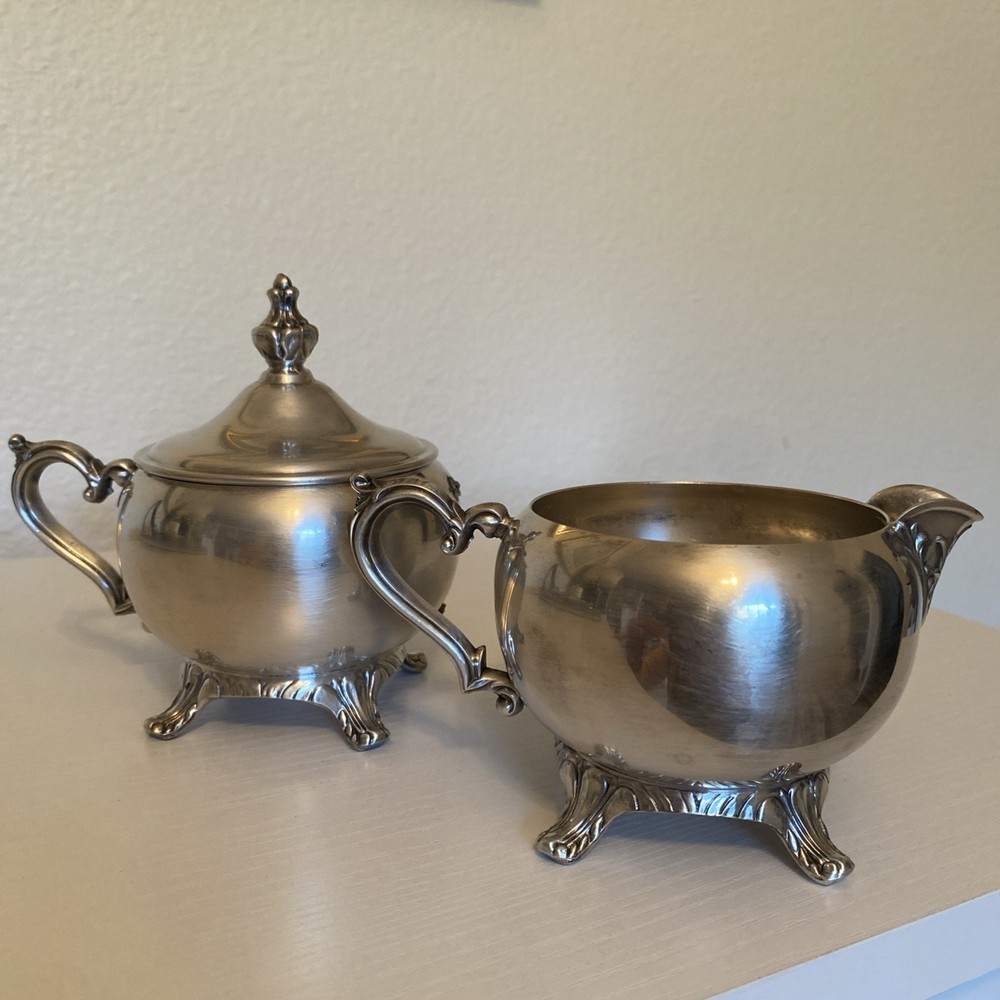 Vintage Silverplate Sugar & Creamer Set Footed – Replacement