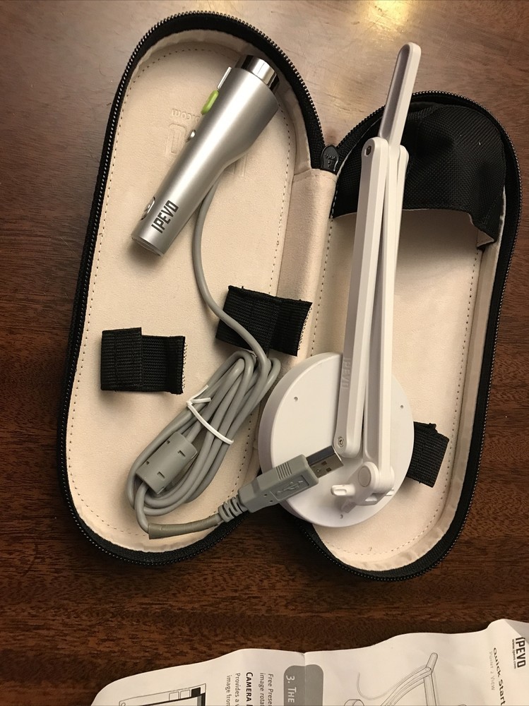 IPEVO CDVU-03IP Point 2 View USB Document Camera w/ Stand - Tested Gray White