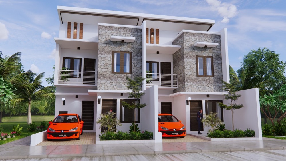 20x59 House Design Plan 6x18 Meter 4 Beds 5 Baths PDF (A4 Printed Plans)