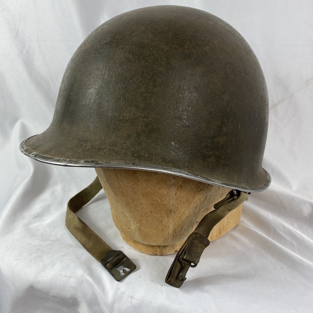 Original WWII early Fixed Bale M-1 Helmet w/ liner