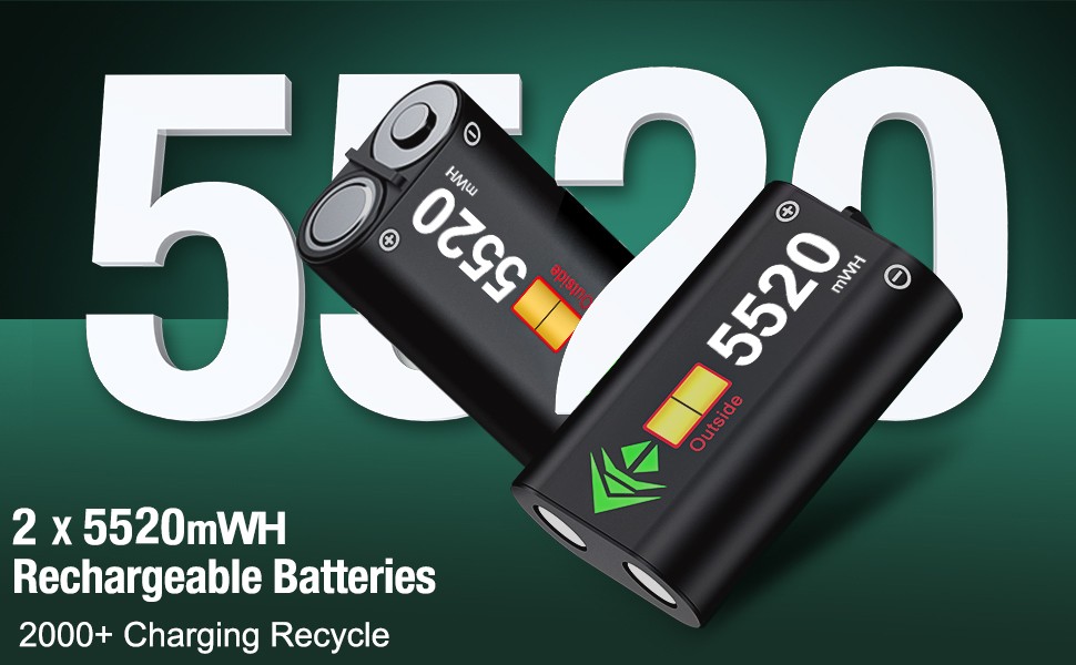 Dual Charging Dock for Xbox One Controller Battery Pack with 4 Battery Covers