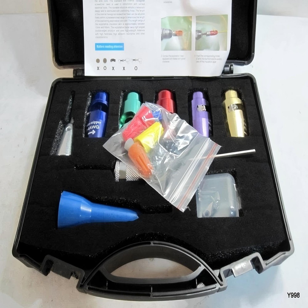 Upgrade Wire Stripper For Drill Wire Stripping Twisting Tool Electrical W/ Case