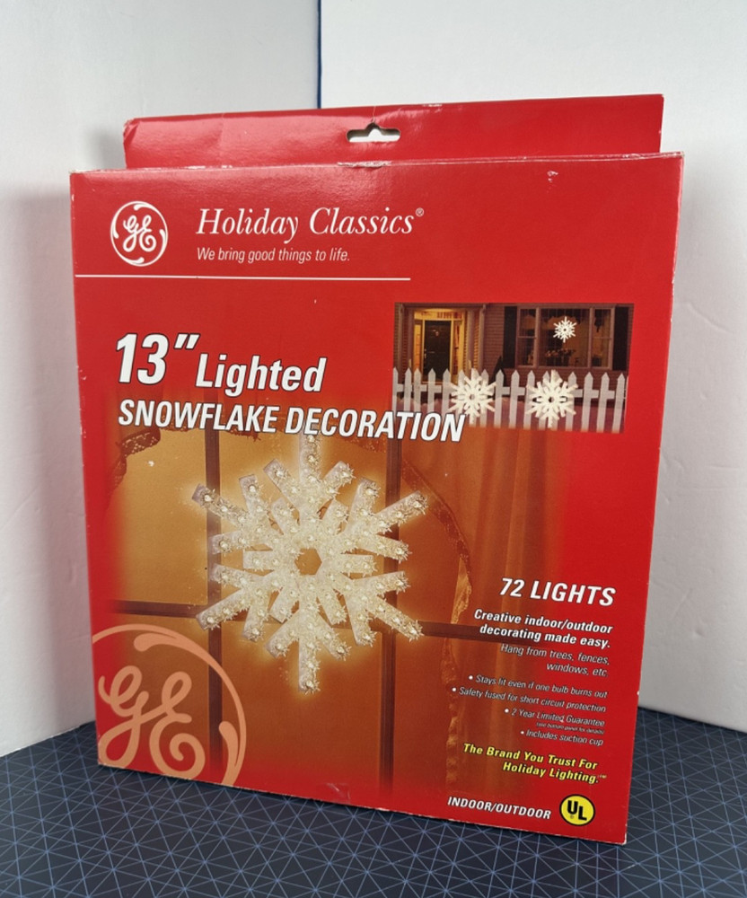 GE Holiday Classics 13” Lighted Snowflake Decoration - Tested & Working!
