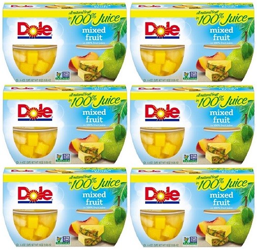 Dole Mixed Fruit Cups 6, 4 Pack Box (24 Cups)