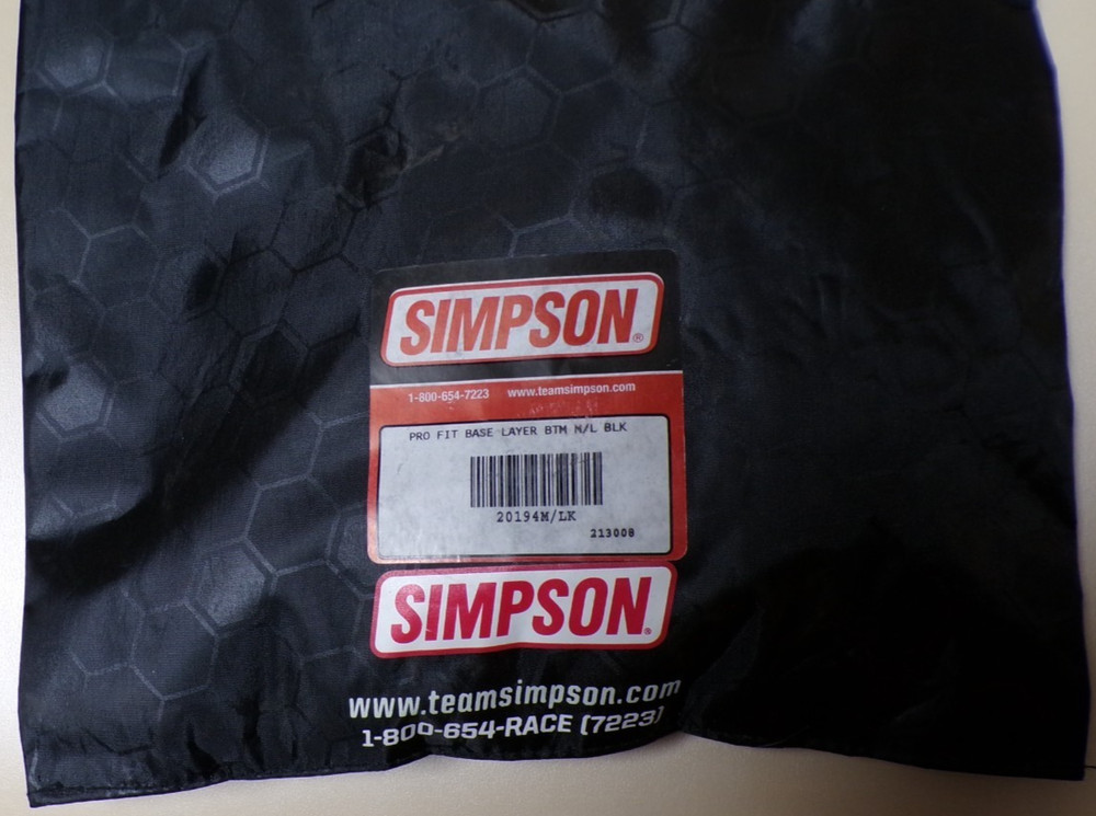 SIMPSON RACING PRO-FIT BASE LAYERS BOTTOM SIZE M/L