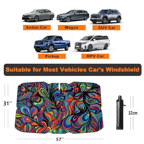 Windshield Sun Shade Umbrella for Car Front Window Sun Visor for Abstract