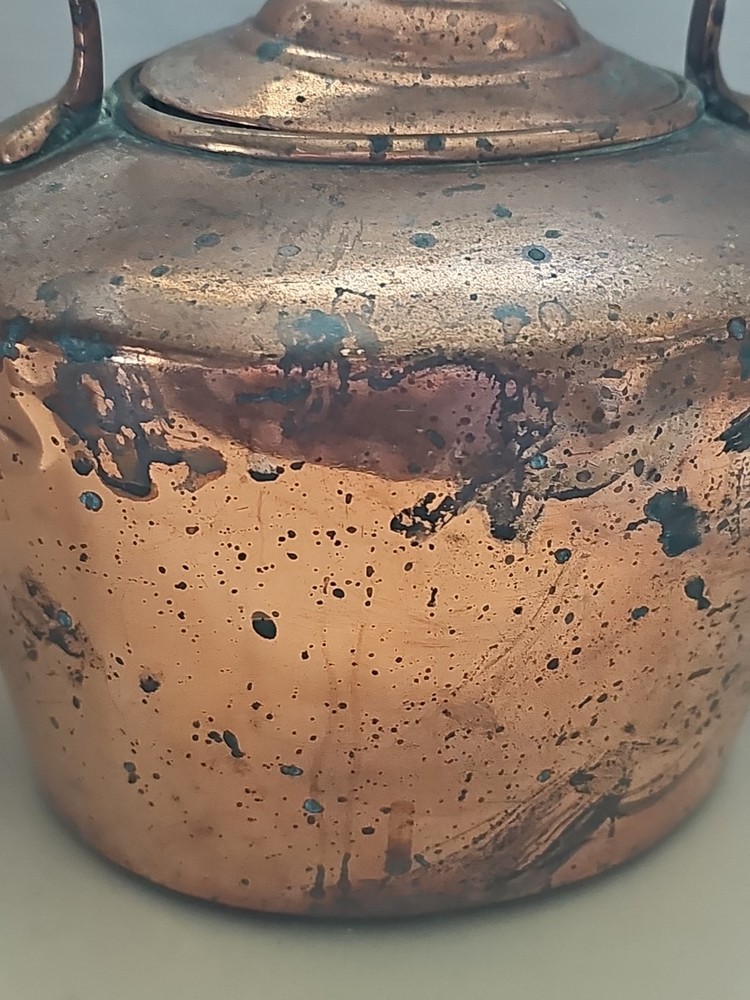 Antique Decorative Fireplace Victorian Copper Kettle Rustic Country Kitchen