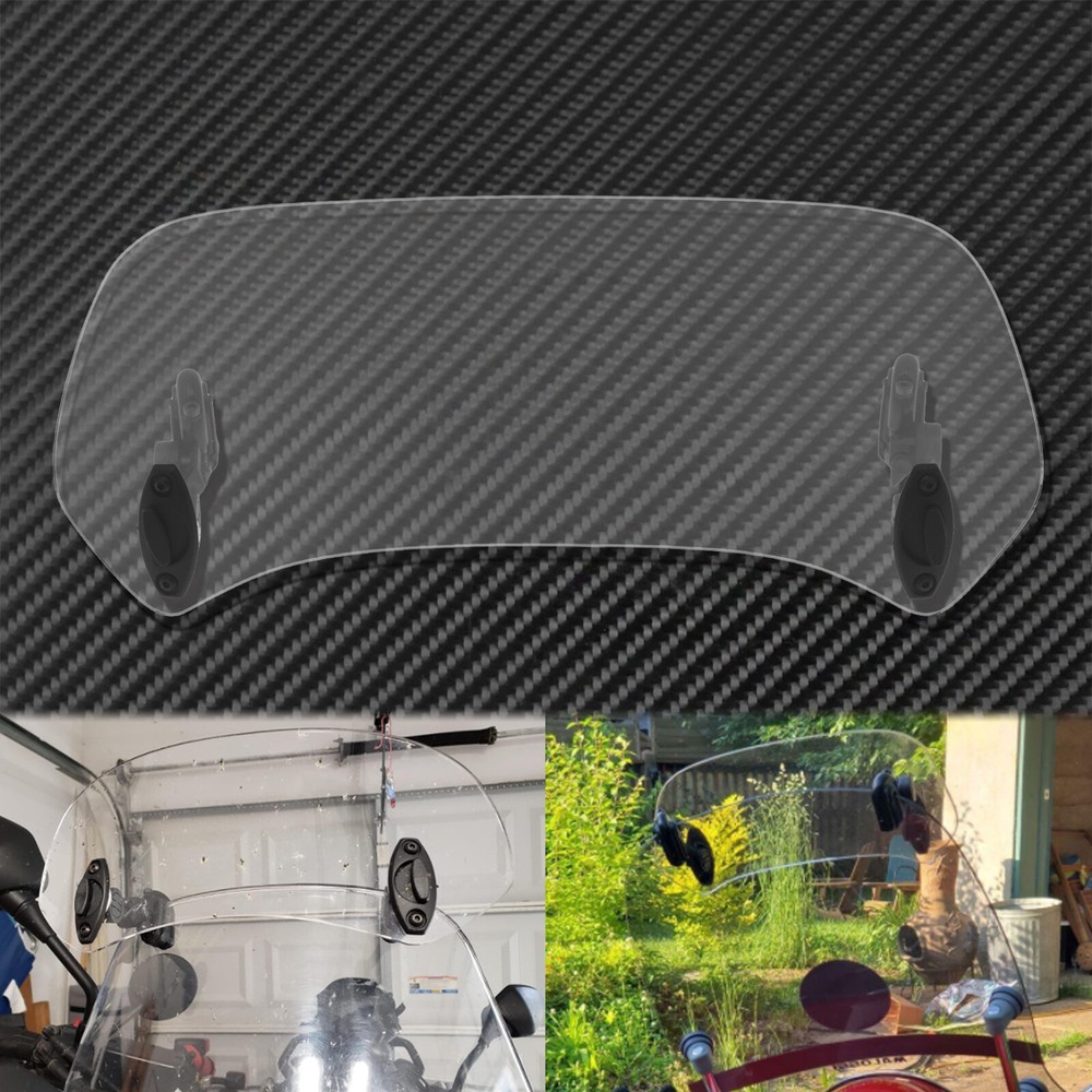 Motorcycle Clip On Adjustable Windshield Spoiler Windscreen Extension Deflector