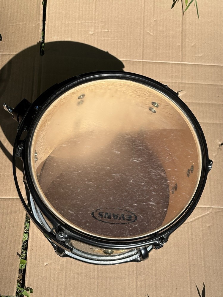 DNA Peace Wood Silver Sparkle Tom Drum 12” Black Hardware