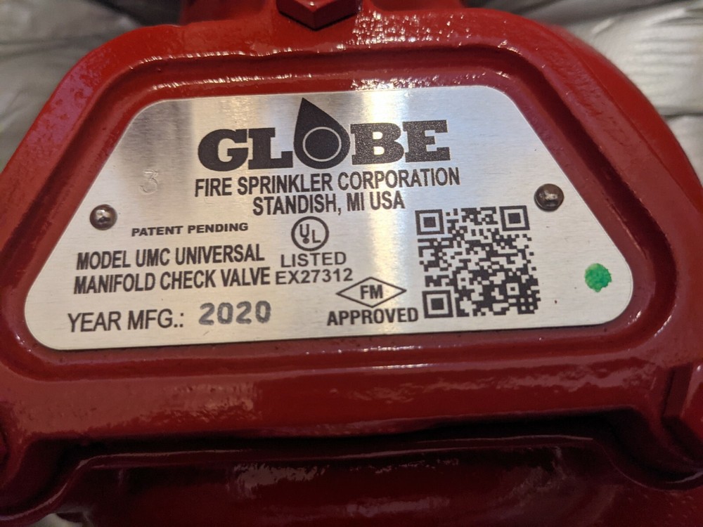 GLOBE UMC Universal Fire Manifold Check & Control Valve 3"