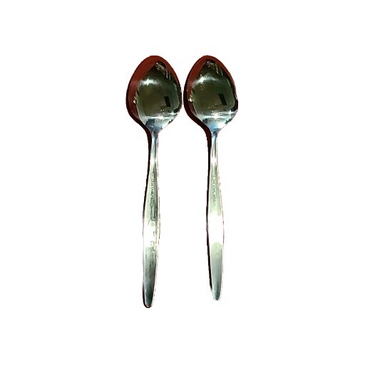 Vintage Japan Stainless Steel Single Rose Pattern 2 Tablespoons Flatware