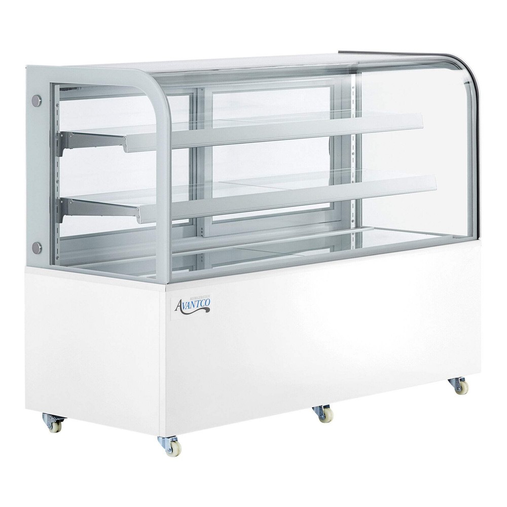 60" Curved Glass White Refrigerated Bakery Display Case