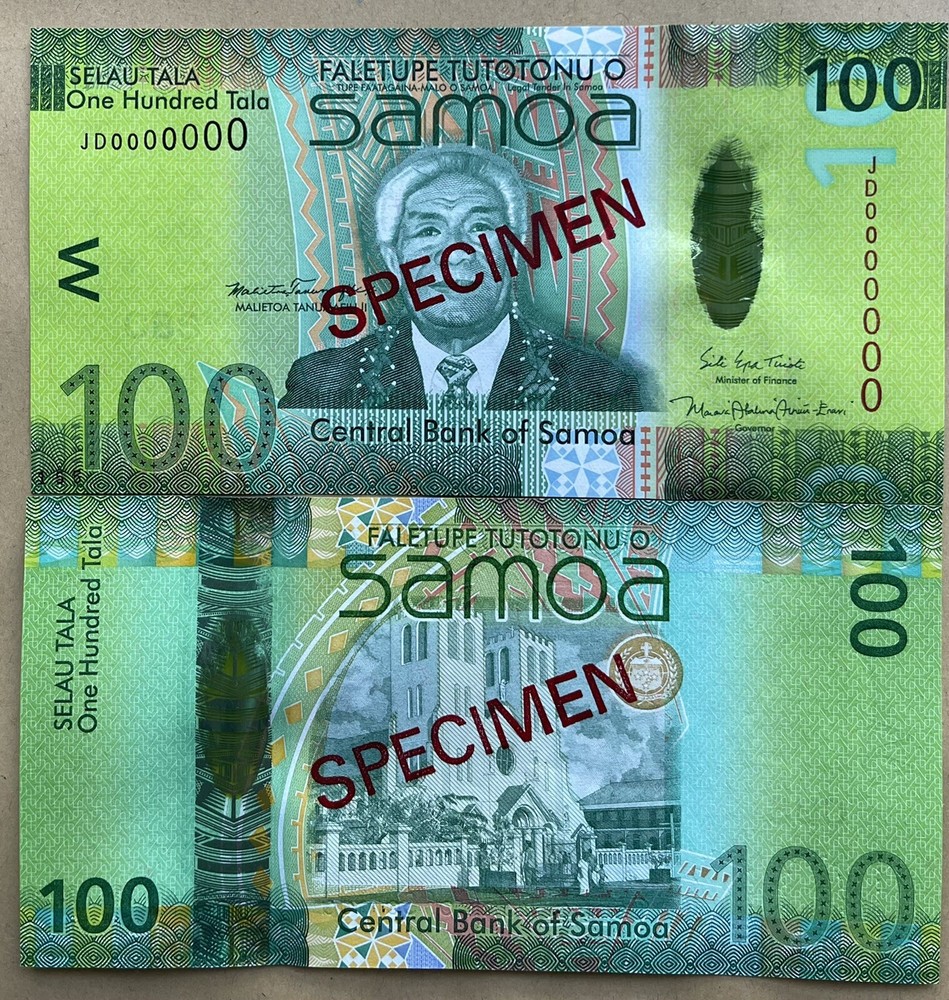 Samoa 100 Tala 2017 P-44b UNC Specimen Hybrid