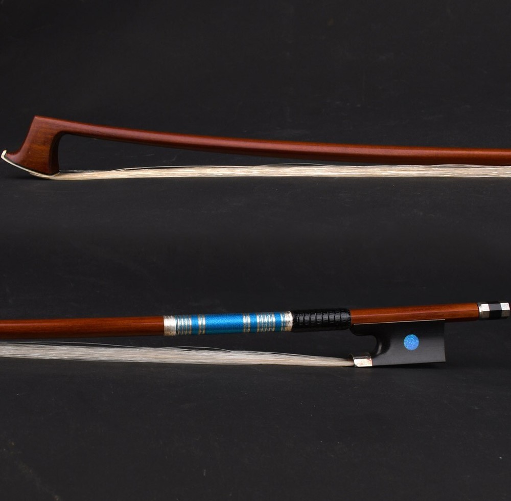 D.Peccatte Copy Master Pernambuco Violin Bow 4/4 Ebony Blue Eye Frog Silver Part