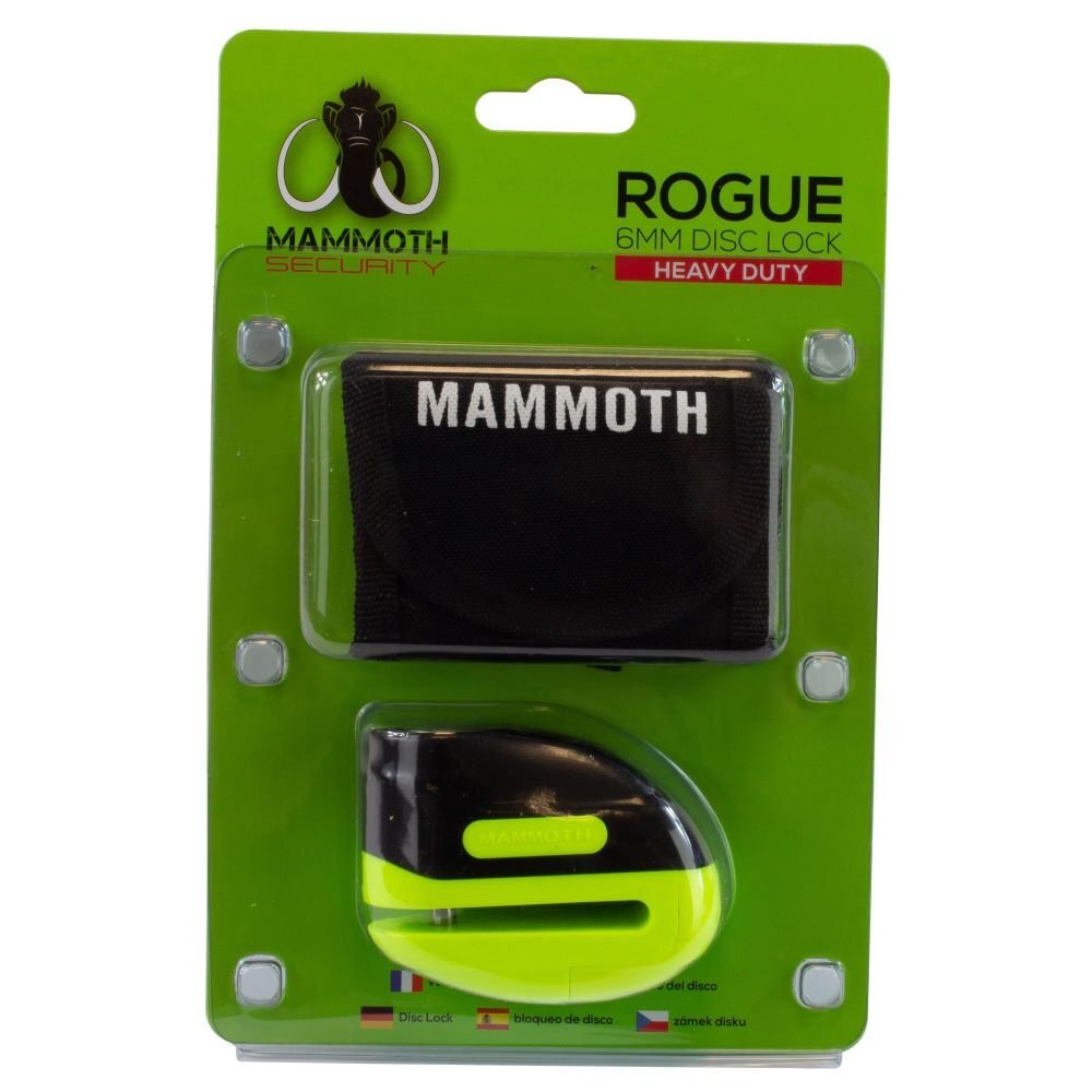 Mammoth Rogue Disc Lock 6mm Yellow Motorcycle Security