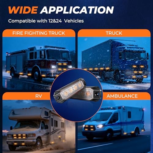 Amber Surface Mount Strobe Lights for Trucks,2026 Updated [SAE Class 1]