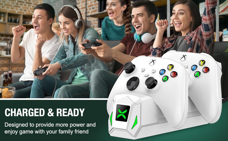 Dual Charging Dock for Xbox One Controller Battery Pack with 4 Battery Covers