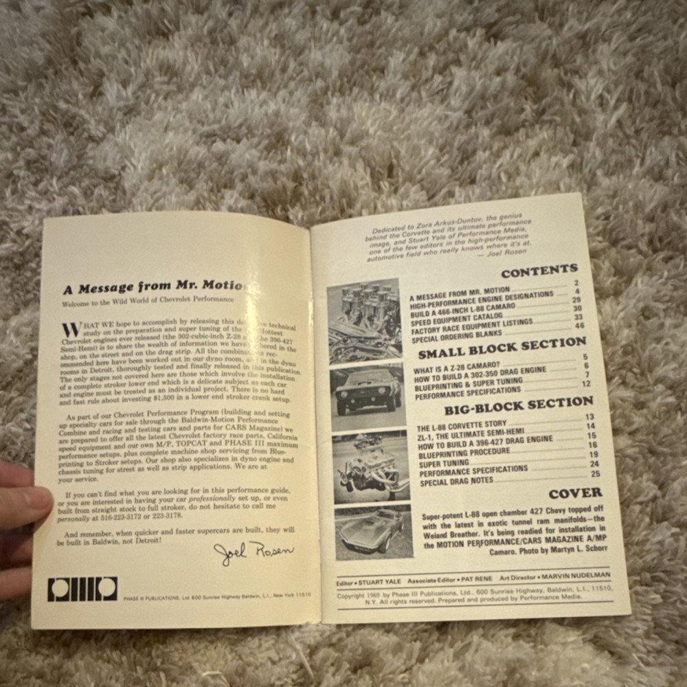Chevy Performance Guide & Catalog 302 327 396 427 Revised Edition