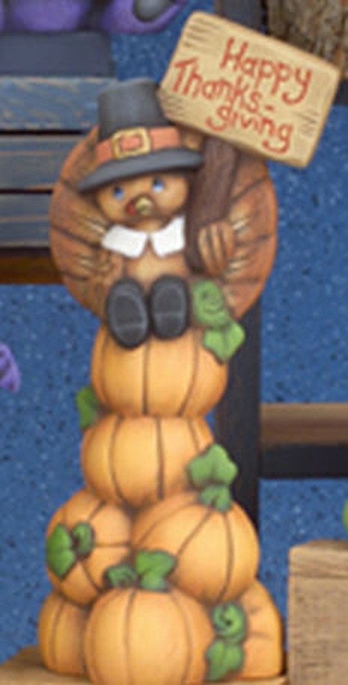 Ceramic Bisque~~ Ready to Paint ~~~Turkey on Pumpkin Stack