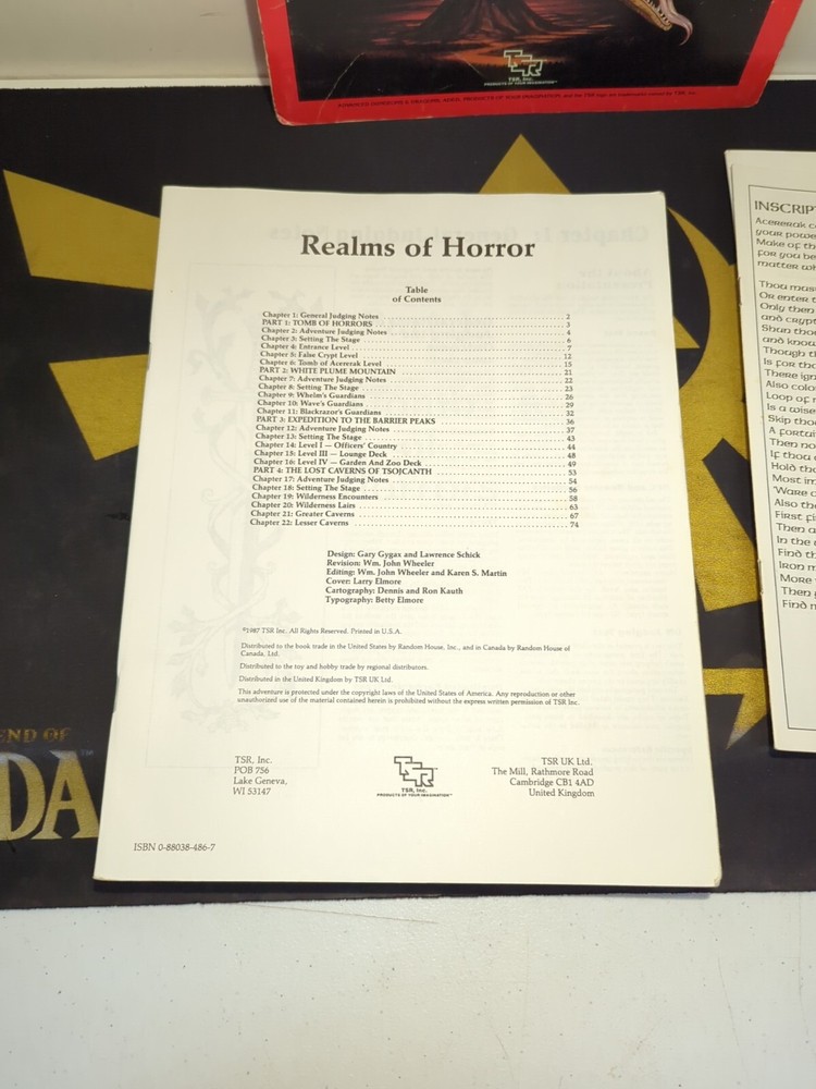 1987 Advanced Dungeons & Dragons Super Module Realms Of Horror 9209 - Complete