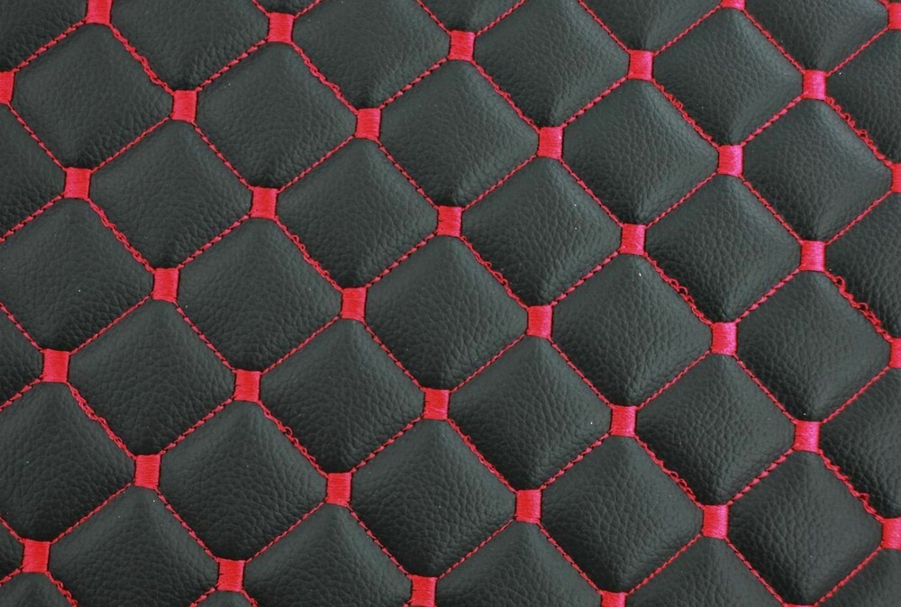 BLACK ECO LEATHER DASHBOARD PANEL MAT FOR RHD SCANIA NEXT GEN 2017+ RED STITCH