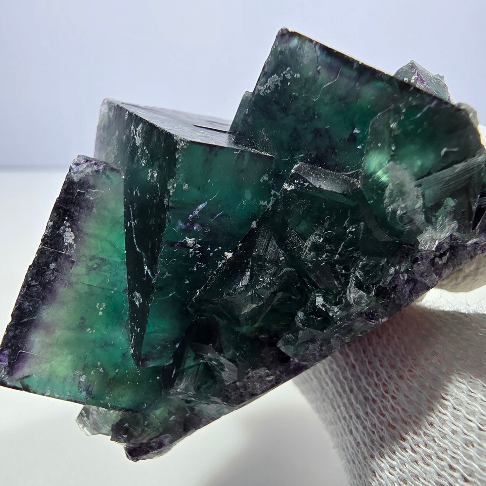 Clear Phantom Fluorite Cube Specimen zonal green purple Okorusu, Namibia