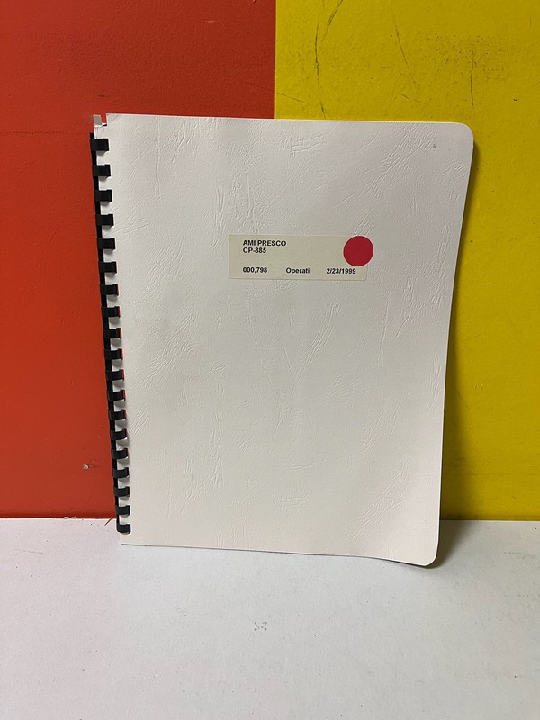 AMI PRESCO CP-885 Printer Operator Manual