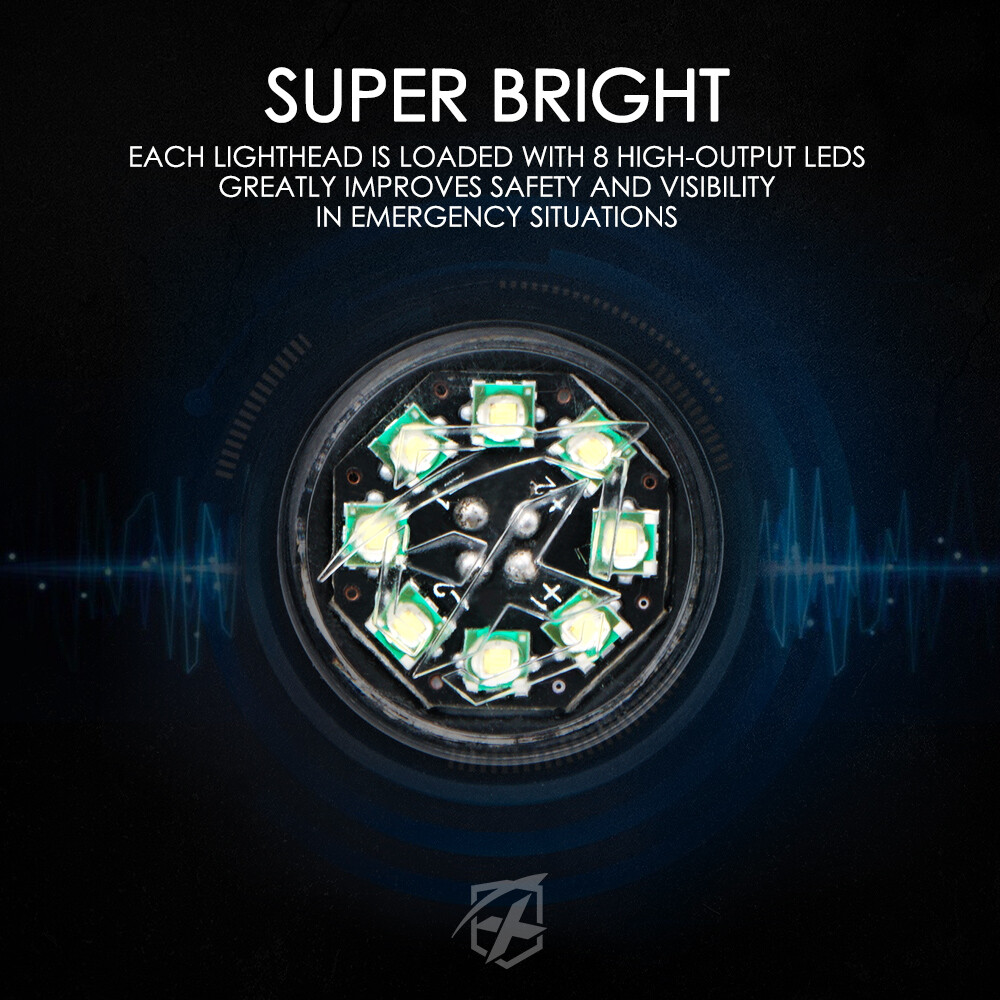 Xprite White LED Hide-A-Way Strobe Light for Internal Mounting Emergency Warning