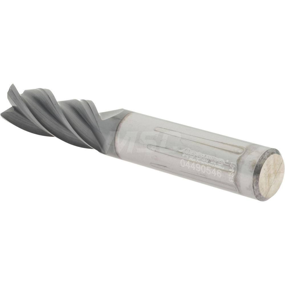 Accupro 3/8" Diam 4 Flute Single End Solid Carbide 0.015" Chamfer Width Corne...