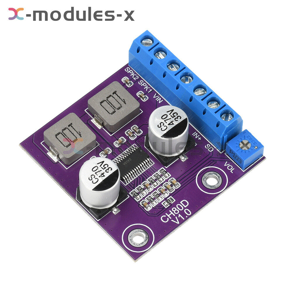 80W Stereo Voice Audio Amplifier Module Class D Amplifier Board Player Module