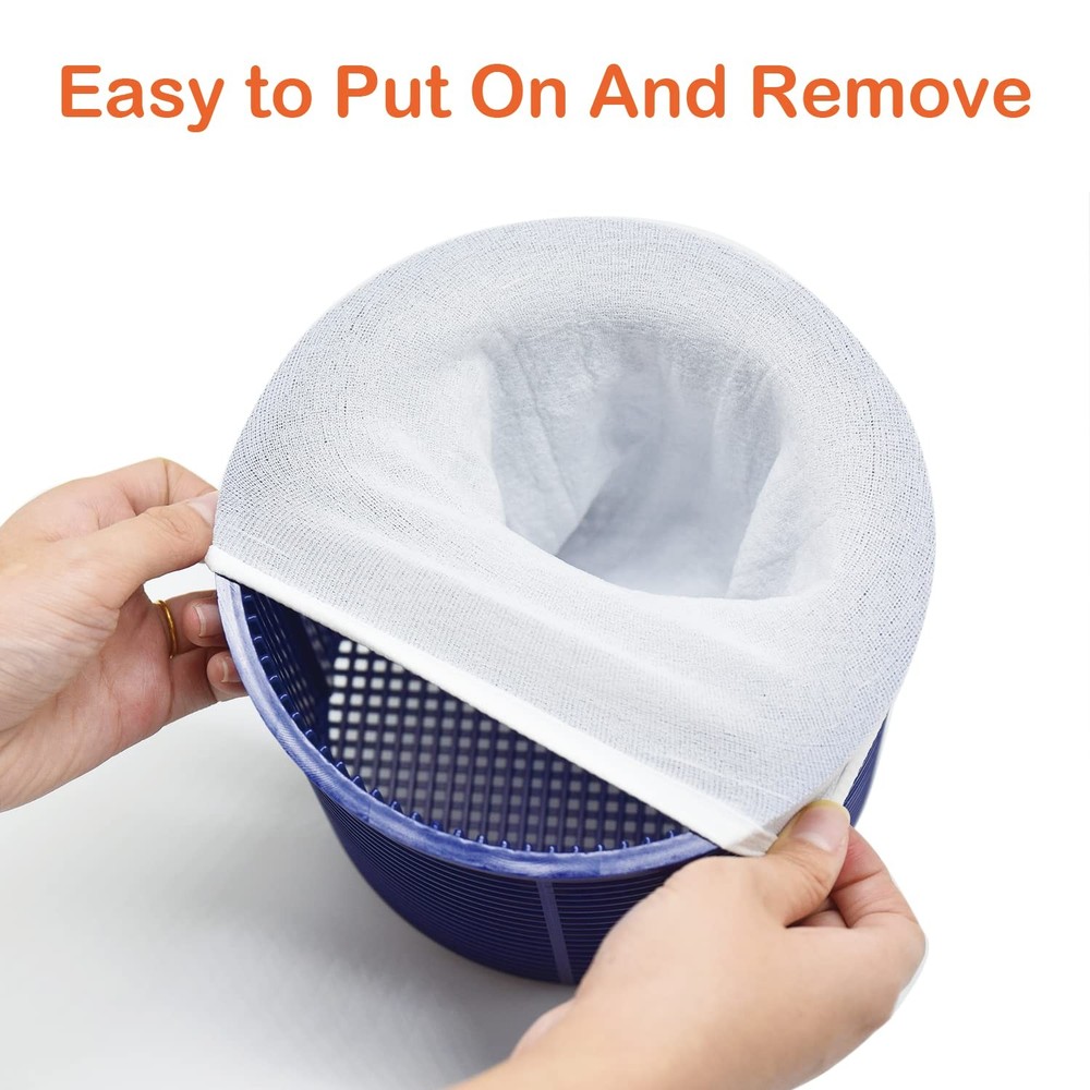 Pool Skimmer Socks Reusable Filter Basket Liners Mesh Net 100 Pcs