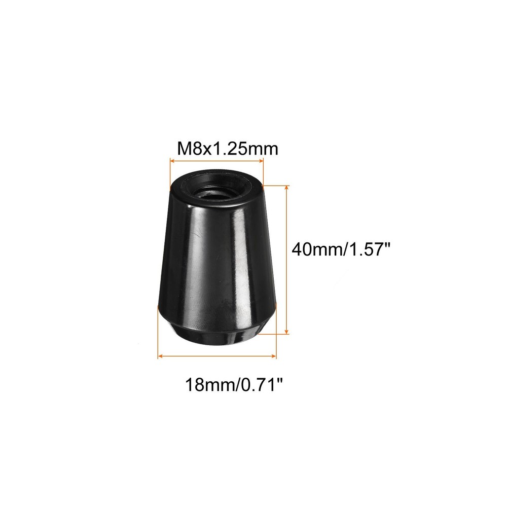 M8x40mm Female Threaded Hand Knobs Cylinder Insert Handles for Mechanical, 4Pcs