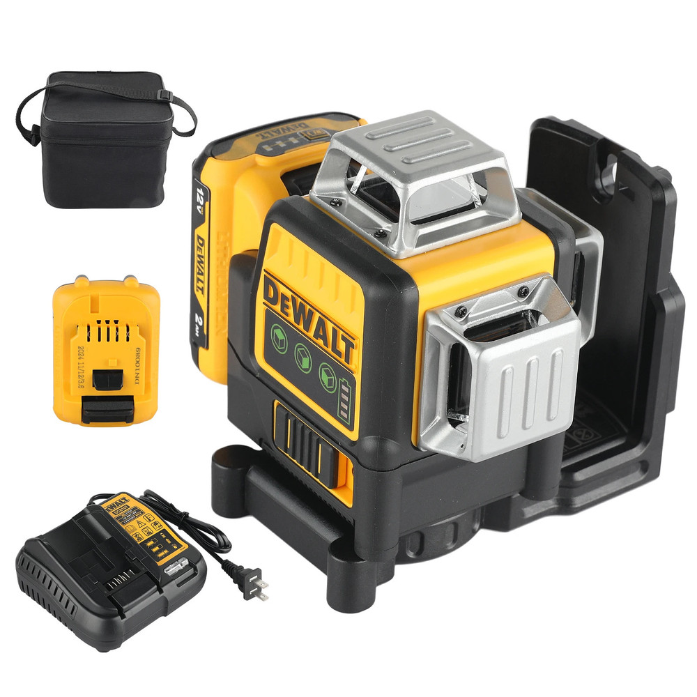 Dewalt DW089LG 12-Line Green Beam Laser Level - 360° 3-Side Coverage