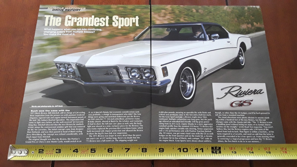 1971 BUICK RIVIERA GS  ORIGINAL 2013 ARTICLE