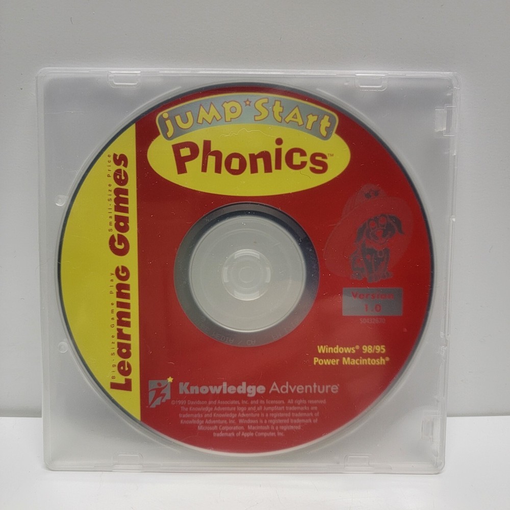 Jump Start Phonics Learning Games PC CD-ROM Childhood Development Disc Only