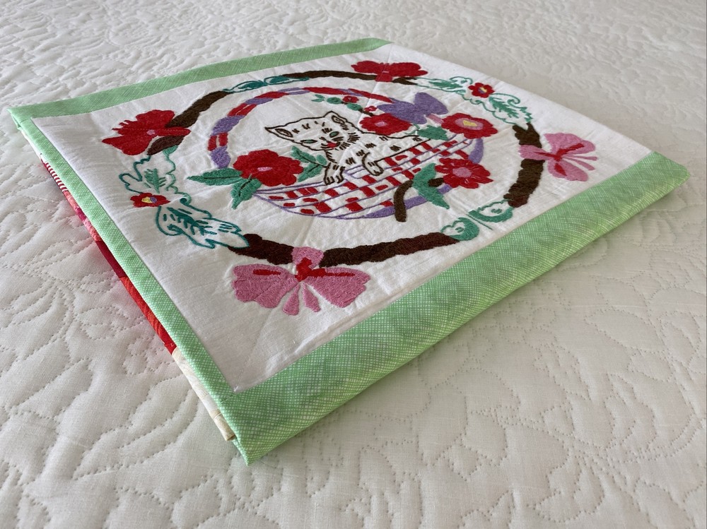 Handmade Patchwork Cotton Quilt Lightweight No Wadding / Batting 125 cm x 125 cm