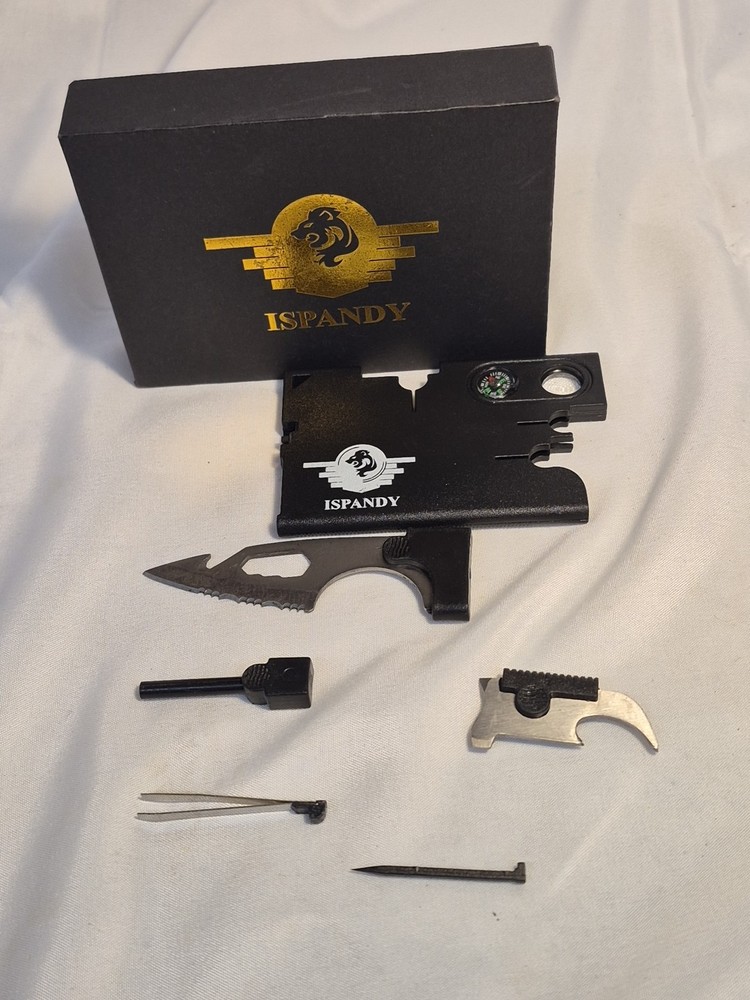 Ispandy Outdoor Mulit-Function Survival Tool Kit - Credit Card Multitool Kit