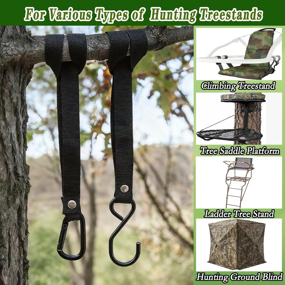 4 Pack Treestand Strap Hooks Heavy Duty Hanging Hooks Treestand Platform Saddle