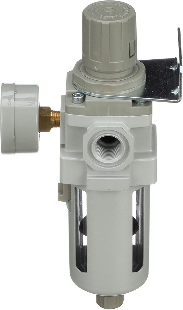 Compressed Air Filter Regulator Combo 1 2 NPT Poly Bowl Gauge Manual Drain