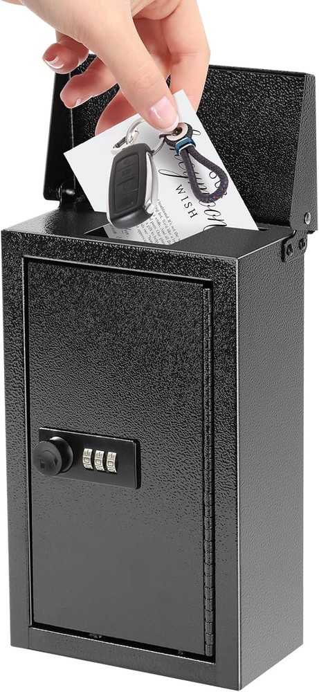 xydled Wall-Mounted Key Drop Box with Combination Lock, Lock