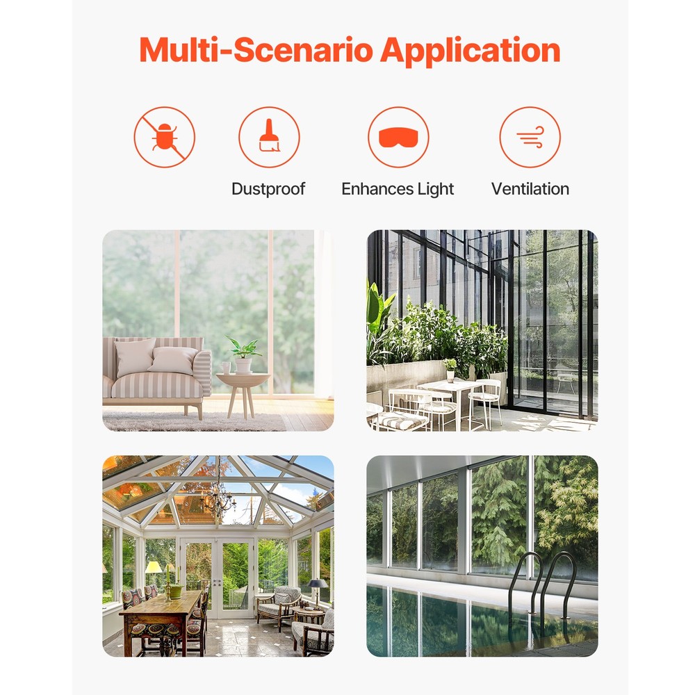 Window Screen Replacement 100 ft × 96 in Window Screen Mesh DIY Adjustable
