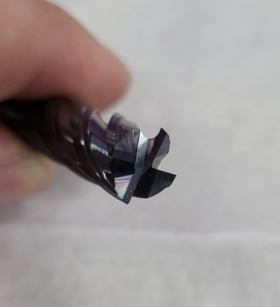 3/8" Solid Carbide 4 Flute Endmill Coated Corner Chamfer