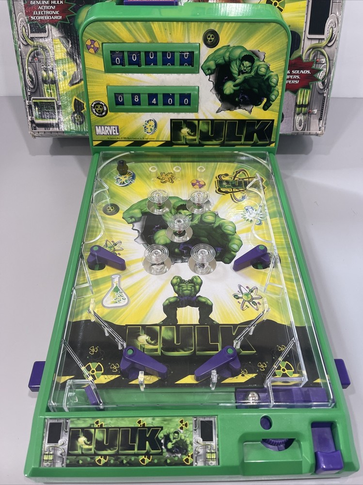 2003 MARVEL "THE INCREDIBLE HULK" ELECTRONIC PINBALL MACHINE RARE