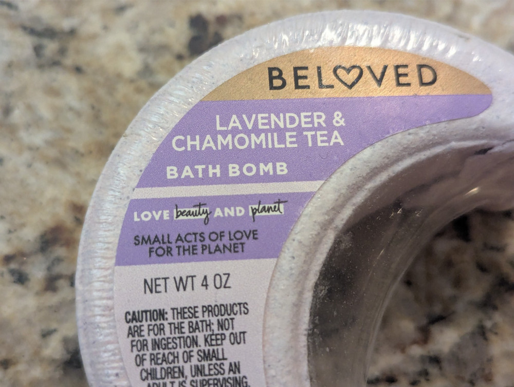 Beloved Lavender & Chamomile Bath Bomb Moon Shaped 4 oz