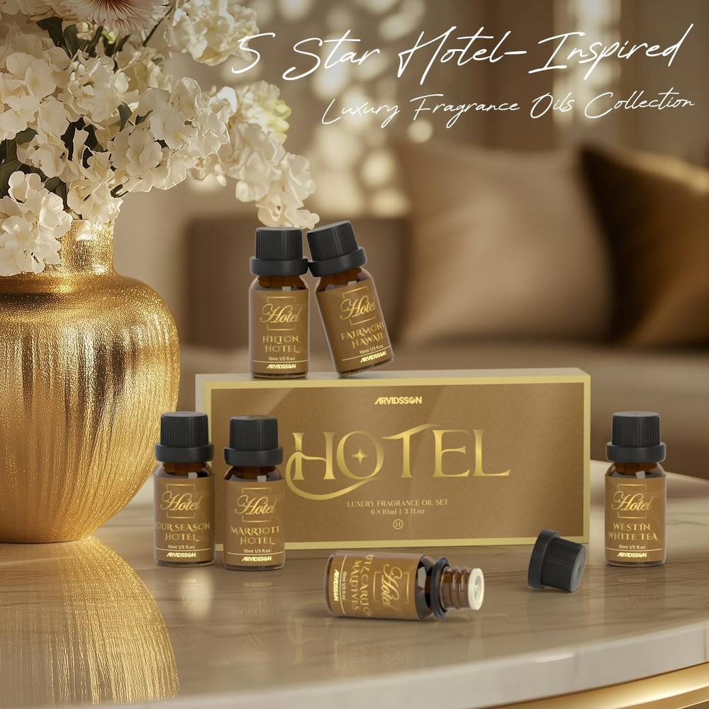 ARVIDSSON Hotel Diffuser Oils Gift Set - Hotel Essential Oils for Diffuser, L...
