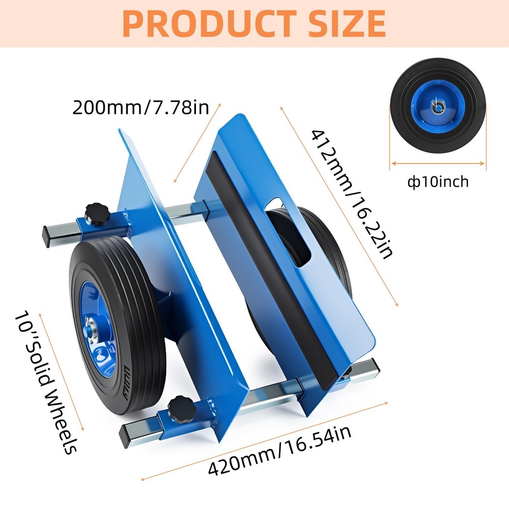 Heavy Duty Panel Dolly 1100LBS Capacity Door Cart with 10" Solid Rubber Wheel...