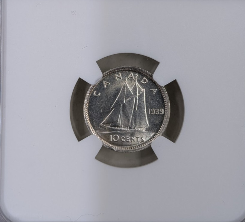 1939 Canada 10C NGC MS62